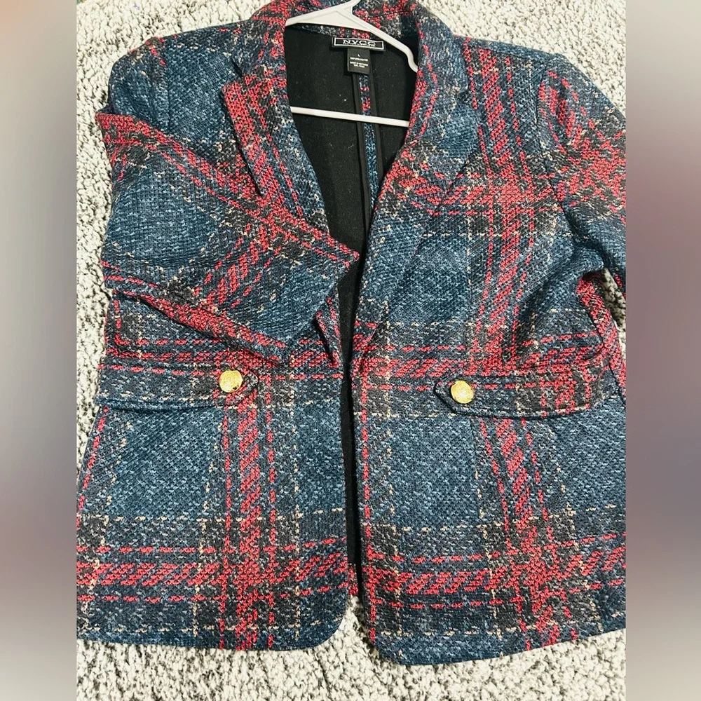NYC New York Clothing Co. Red and Black short Coat 
Vintage look - Picture 4 of 13